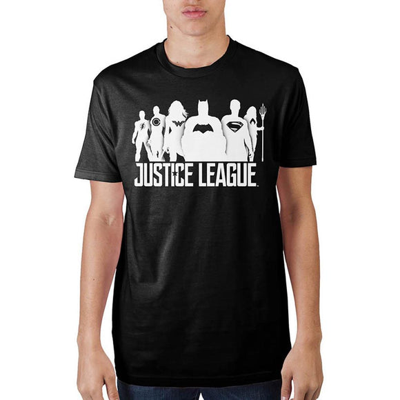 Justice League Mens Black Soft Hand T-Shirt