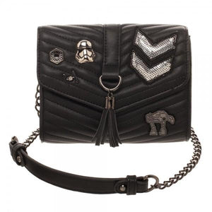 Dark Side Quilted Crossbody Bag With Tassel