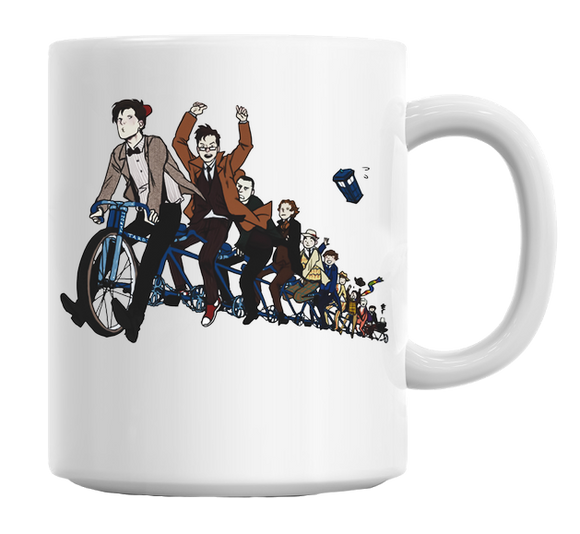 Doctor Who Mug - 11 Doctors Characterized