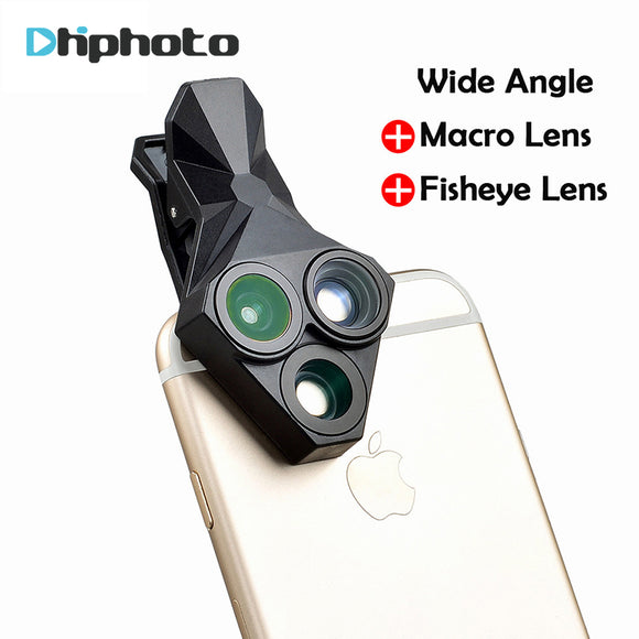 Ulanzi 3 in 1 Phone Camera Lens Kit Wide Angle Macro Fisheye Lens for iPhone Samsung HUAWEI VIVO Xiaomi Smart Mobile phones